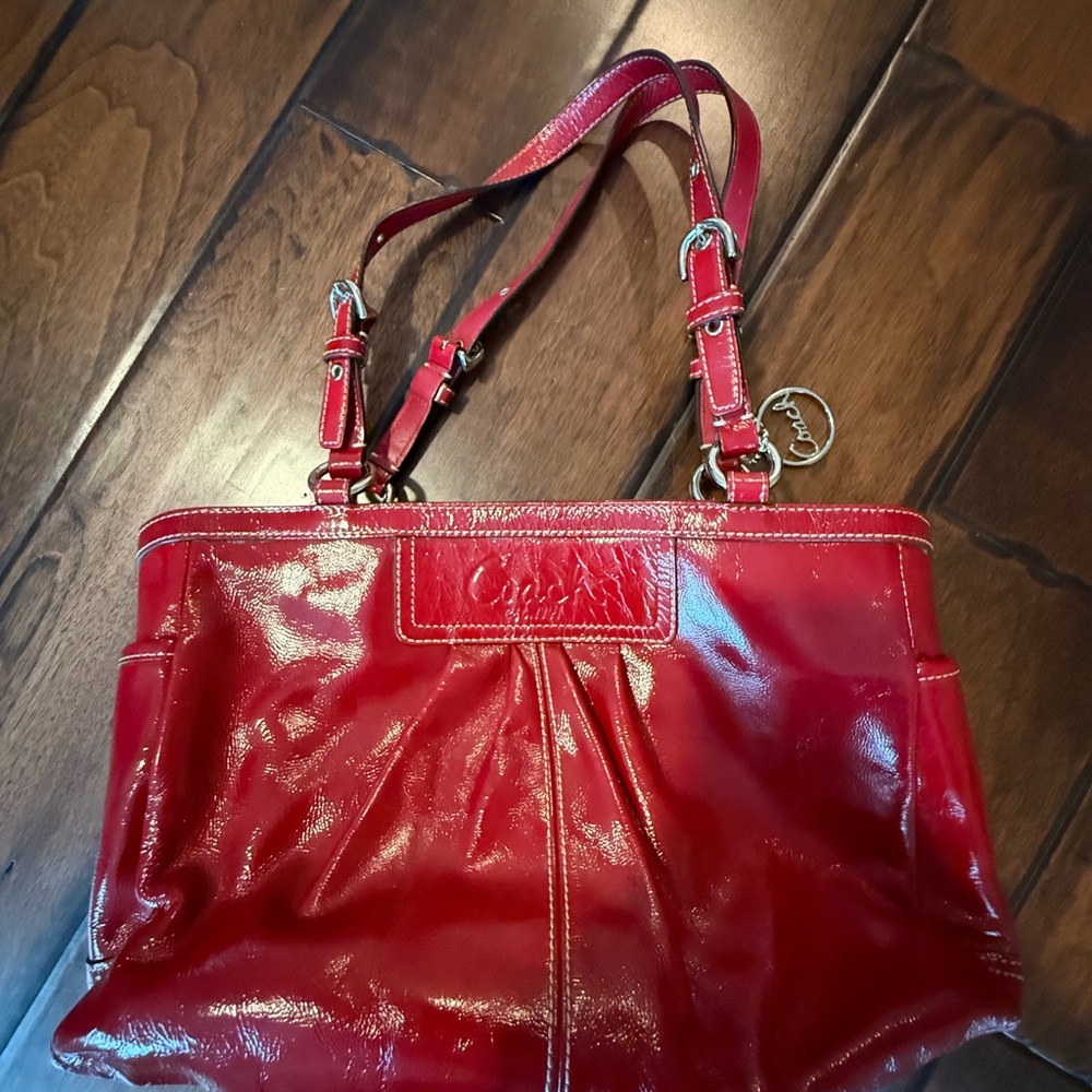 Coach Glossy Red Shoulder Bag